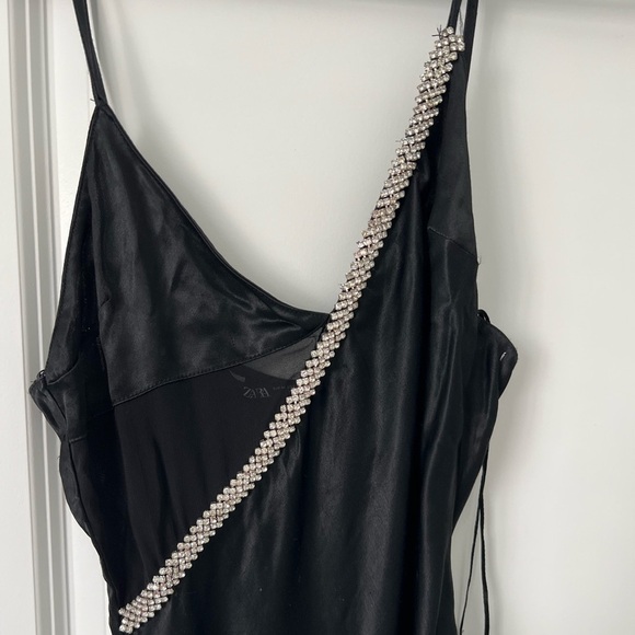 Zara Satin Effect Rhinestone Maxi Dress
Black size M - Picture 7 of 7